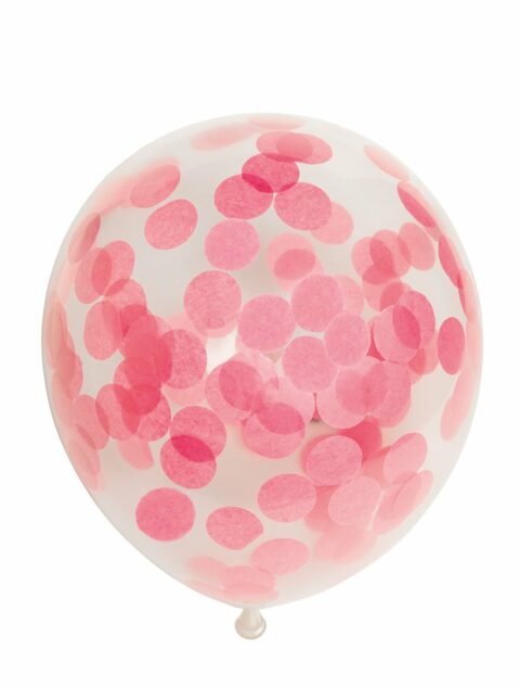 Globos Europe - 6x Baby Roze Confeti Latex Ballonnen - 12 inch / 30 cm