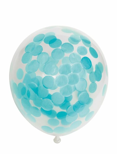 Globos Europe - 6x Baby Blauw Confeti Latex Ballonnen - 12 inch / 30 cm