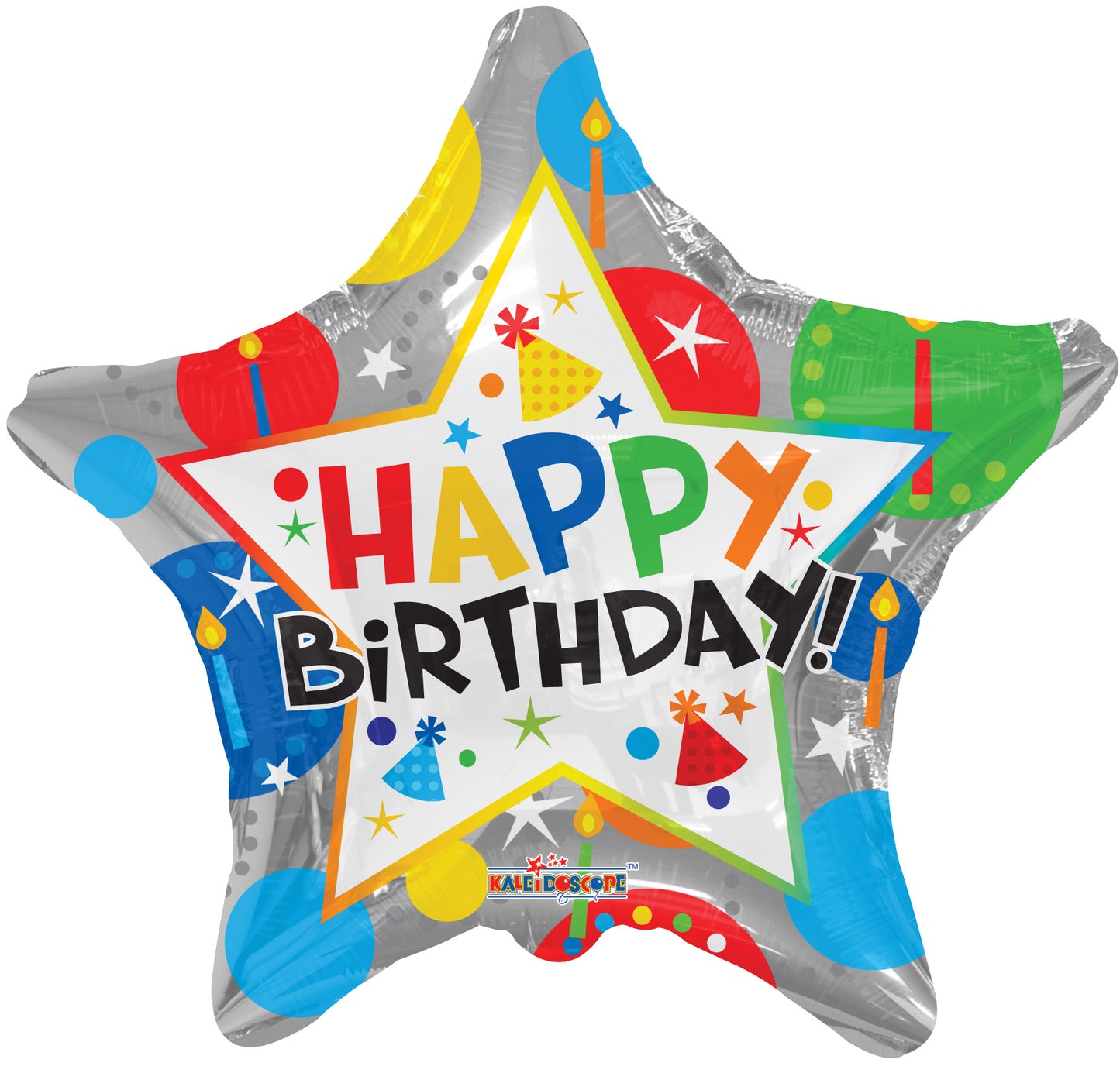Kaleidoscope - Happy Birthday Ster Folieballon - 18 inch / 46 cm