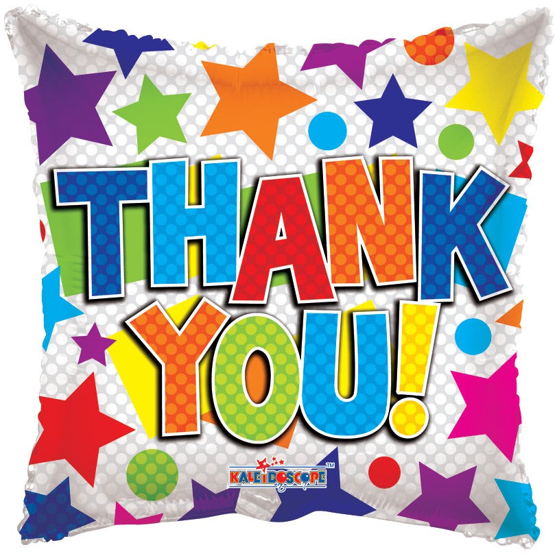 Kaleidoscope - Thank You Vierkant Folieballon - 18 inch / 46 cm
