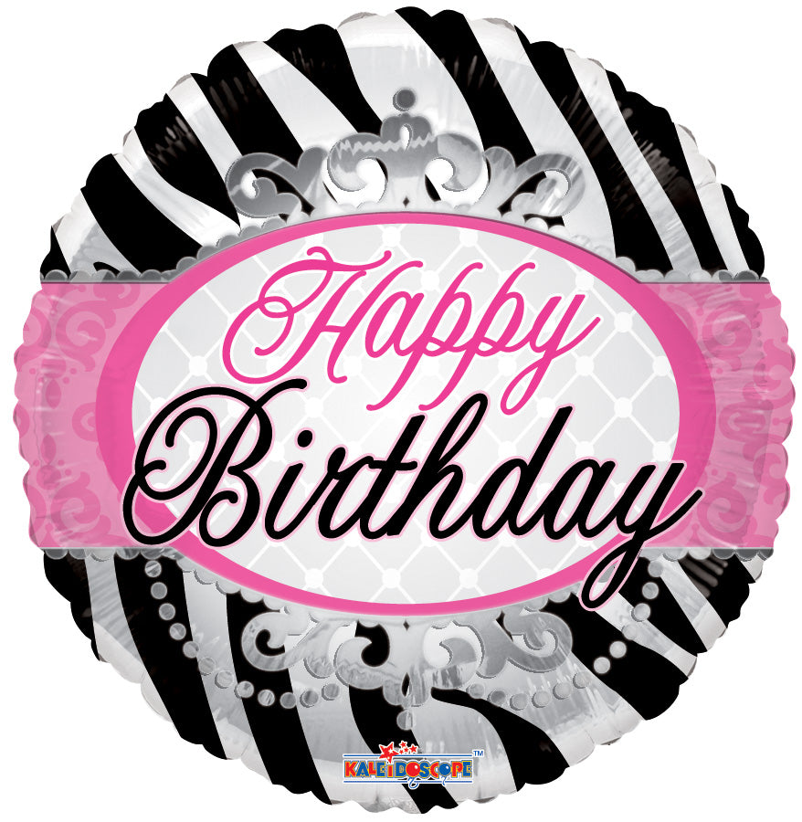 Kaleidoscope - Happy Birthday Kroon Rond Folieballon - 18 inch / 46 cm