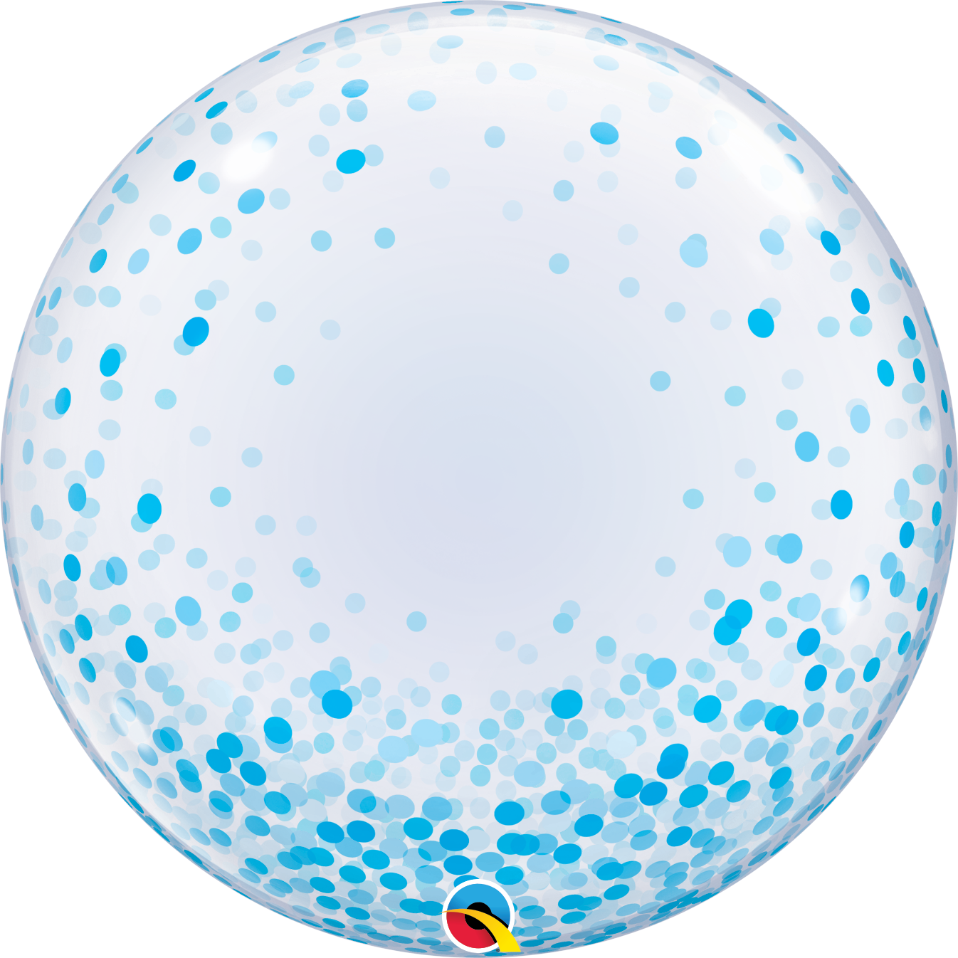 Qualatex - Blue Confetti Dots Bubbles balloon - 24 inch / 61 cm