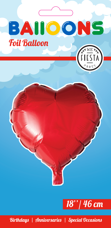 Globos Europe - Foil Balloon Heart Red - 18 inch / 46 cm