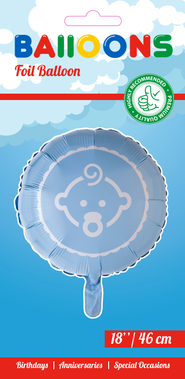 Globos Europe - Baby Blauw Folieballon - 18 inch / 46 cm