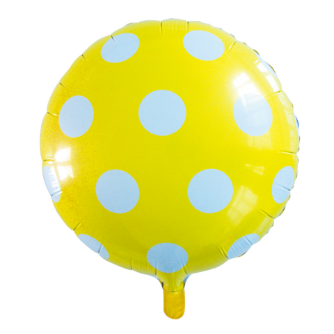 Globos Nordic - Gele Stippen Folieballon - 18 inch / 46 cm