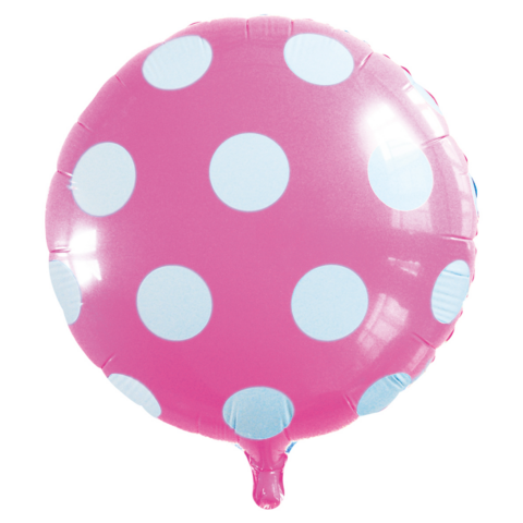 Globos Nordic - Roze Stippen Folieballon - 18 inch / 46 cm