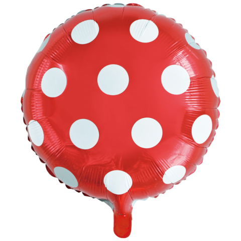 Globos Nordic - Rode Stippen Folieballon - 18 inch / 46 cm