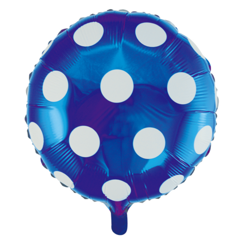 Globos Nordic - Donker Blauwe Stippen Folieballon - 18 inch / 46 cm