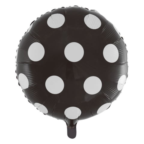 Globos Nordic - Zwarte Stippen Folieballon - 18 inch / 46 cm