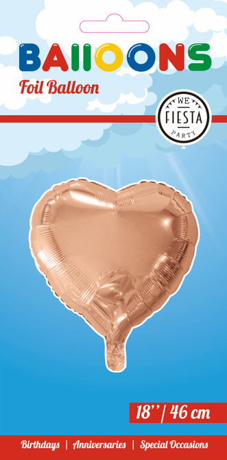 Globos Europe - Foil Balloon Heart Rose Gold- 18 inch / 46 cm