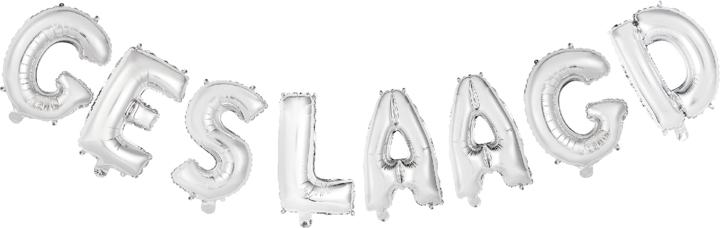 Globos Europe - Geslaagd Silver Slinger Folieballonnen - 16 inch / 41 cm