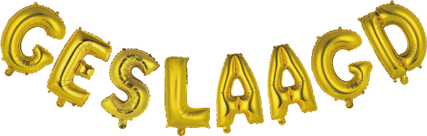Globos Europe - Geslaagd Goud Slinger Folieballonnen - 16 inch / 41 cm