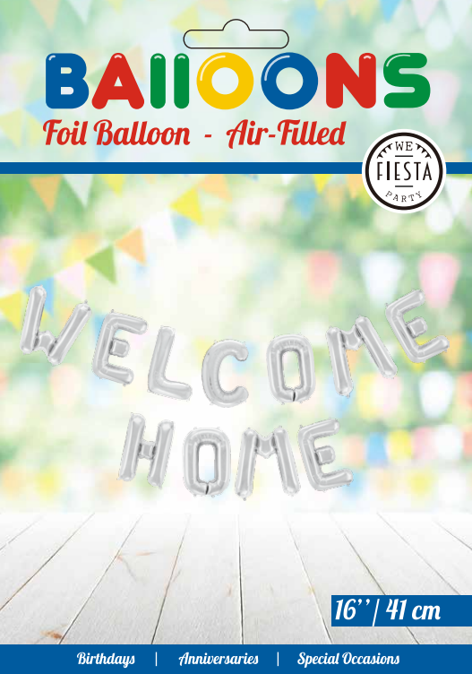 Globos Europe - Welcome Home Silver Slinger Folieballonnen - 16 inch / 41 cm