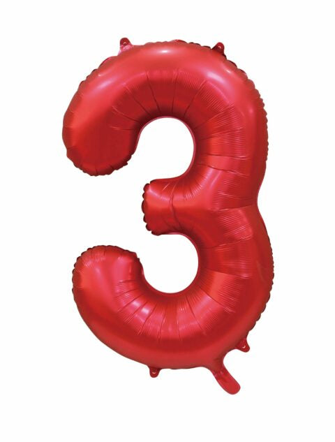 Globos Europe - Cijfer Ballon 3 - 34 inch / 86 cm