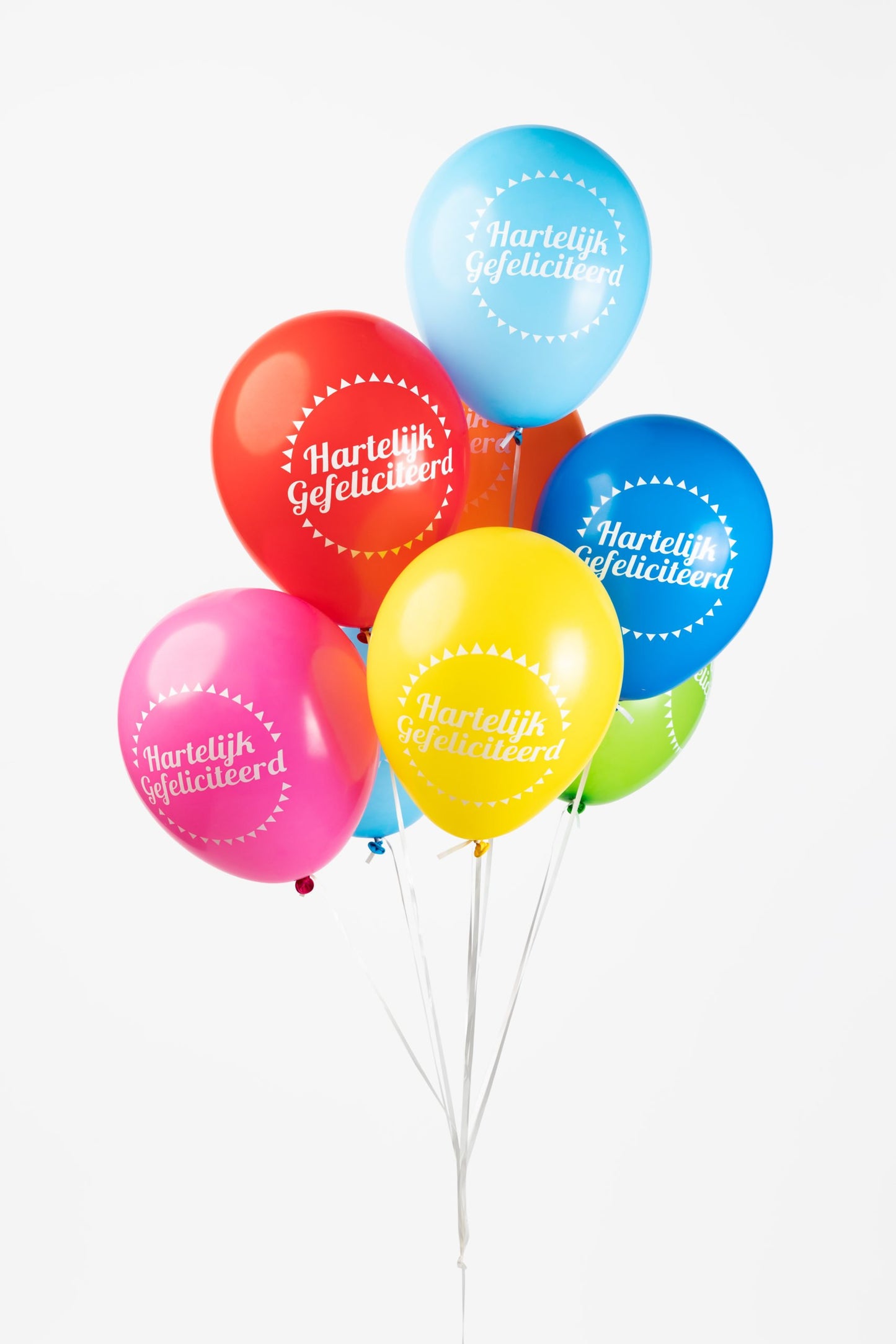 Globos Europe - Hartelijk Gefeliciteerd 8x Latex Ballonnen - 12 inch / 30 cm