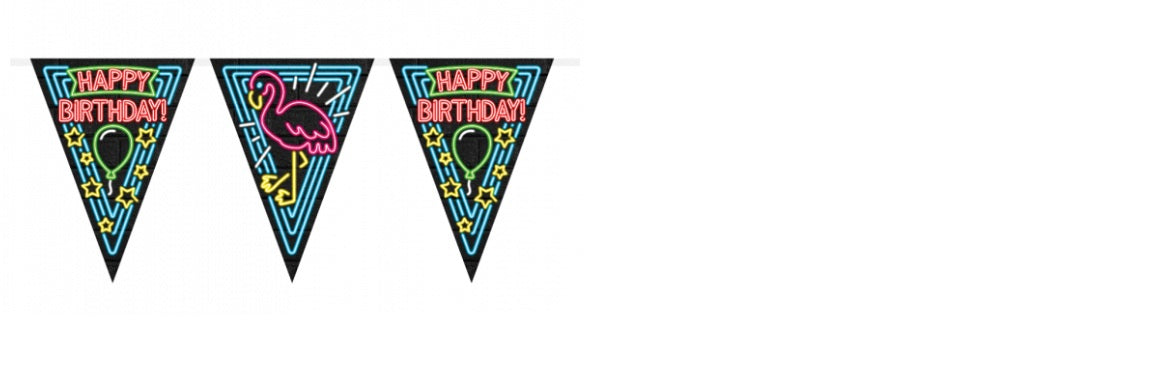 Neon party flag - Happy birthday