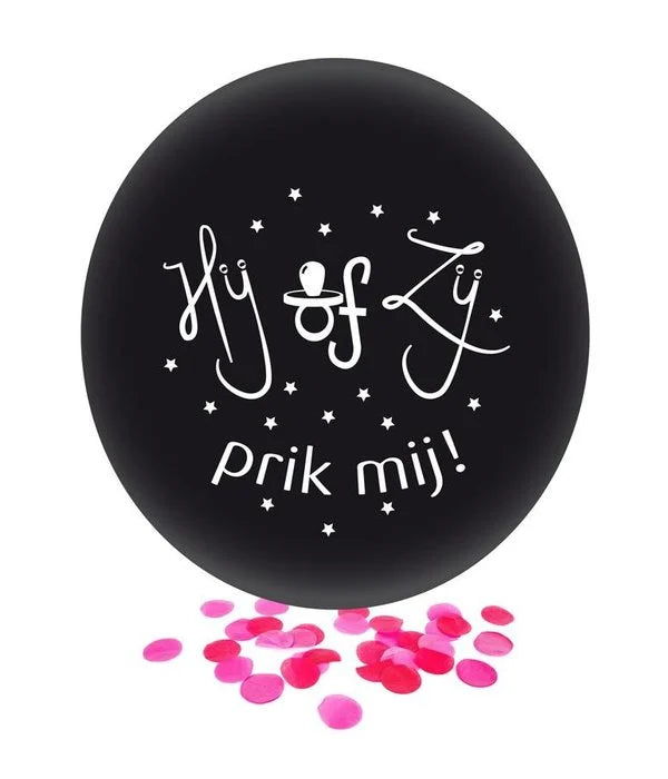 I.T.I - Hij of Zij Prik Ballon Roze - 24 inch / 61 cm