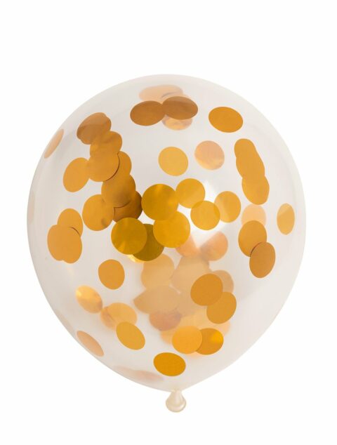 Globos Europe - 6x Goude Confeti Latex Ballonnen - 12 inch / 30 cm