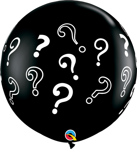 Qualatex - 2x Gender reveal Pop Ballon Question Marks - 3ft / 91 cm