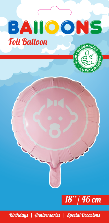 Globos Europe - Baby Roze Folieballon - 18 inch / 46 cm