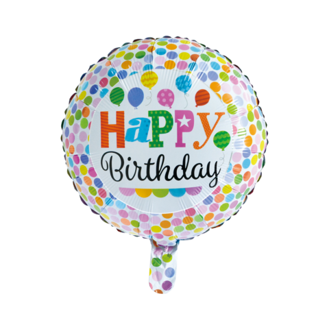 Globos Nordic - Happy Birthday Met Stipjes Folieballon - 18 inch / 46 cm