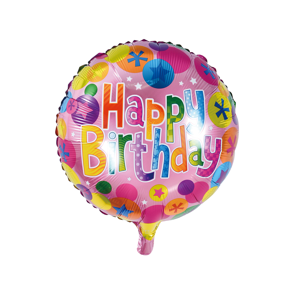 Globos Nordic - Happy Birthday Roze Folieballon - 18 inch / 46 cm