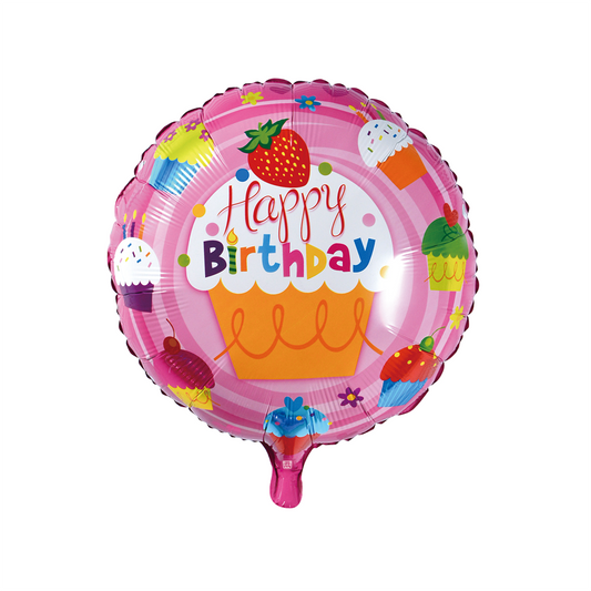 Globos Nordic - Happy Birthday Cupcake Folieballon - 18 inch / 46 cm