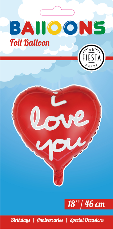 Globos Europe - Foil Balloon I Love You Red - 18 inch. / 46 cm