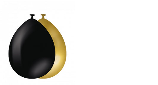 Balloons 10 pcs. - Gold and black